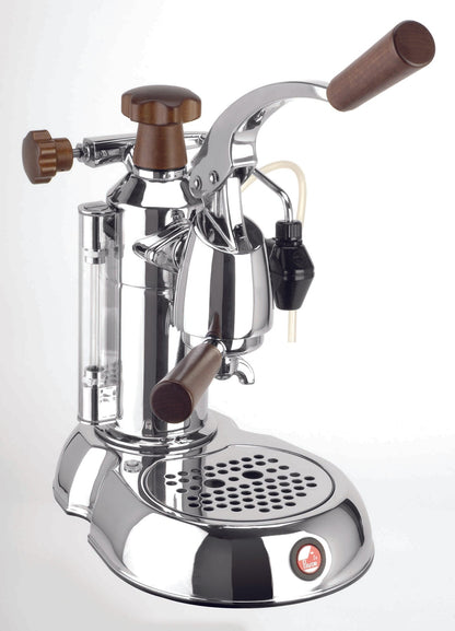 La Pavoni "Stradivari" Europiccola 8 Cup - Chrome with Wood #ESW-8