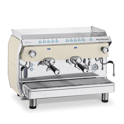 LA PAVONI GENIALE 2 WHITE GROUP VOLUMETRIC ESPRESSO MACHINE - Special Order Call for Availabilities