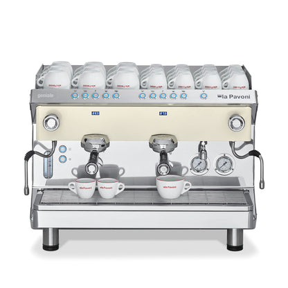 LA PAVONI GENIALE 2 WHITE GROUP VOLUMETRIC ESPRESSO MACHINE - Special Order Call for Availabilities