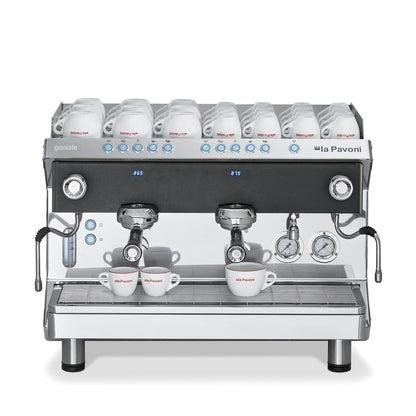 LA PAVONI GENIALE 2 BLACK GROUP VOLUMETRIC ESPRESSO MACHINE - Special Order Call for Availabilities