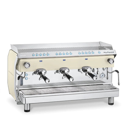 LA PAVONI GENIALE WHITE 3 GROUP VOLUMETRIC - 5465W - 230V Special Order Call for Availabilities